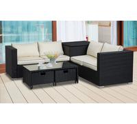 860-104V70BK outsunny 4 seater rattan black