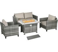 860-335V70GY Outsunny 5 Pieces PE Rattan Garden Furniture Set
