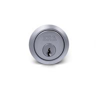 863 5 Pin Rim Cylinder Door Lock Barrel Dual Finish Brass and Nickel Replacement with Keys for Night Latch Wooden and Metal Security Doors Home Offices (Boxed, Satin, 5-Keyed to Differ)