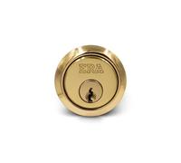 863 5 Pin Rim Cylinder Door Lock Barrel Dual Finish Brass and Nickel Replacement with Keys for Night Latch Wooden and Metal Security Doors Home Offices (Boxed, Brass, 5-Keyed to Differ)