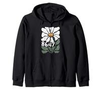 8647 Resist Subtle Daisy Floral Foxtrot Delta Tango Zip Hoodie
