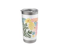 8647 Resist Subtle Floral Foxtrot Delta Tango Protest Stainless Steel Insulated Tumbler