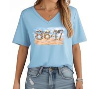 8647 Shirt 8647 Cool Shell Formation T-Shirt 86 47 Beach Walk Viral Tee V Neck Women Man