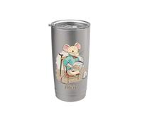8647 Subtle Floral 86 47 Mouse Reading Protest Resist Art Stainless Steel Insulated Tumbler