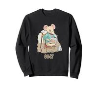 8647 Subtle Floral 86 47 Mouse reading Protest Resist Art Sweatshirt