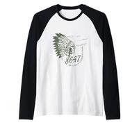 8647 Subtle Floral 86 47 Native Americans Protest Resist Art Raglan Baseball Tee
