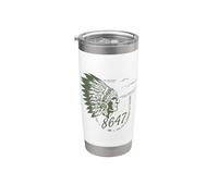 8647 Subtle Floral 86 47 Native Americans Protest Resist Art Stainless Steel Insulated Tumbler