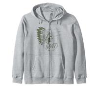 8647 Subtle Floral 86 47 Native Americans Protest Resist Art Zip Hoodie