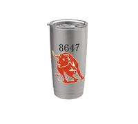 8647 Subtle Floral 86 47 Taurus Animal Protest Resist Art Stainless Steel Insulated Tumbler