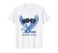 8647 Subtle Floral 86 47 with Eagle Bird Protest Resist Art Value Graphic T-Shirt