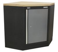 865mm Modular Corner Floor Cabinet - Adjustable Shelf - Lockable Door - 2 Keys