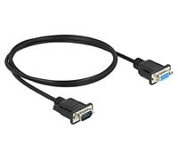 86601 Cable D-Sub 9pin Female, D-Sub 9pin Male PVC L: 1m Black DELOCK