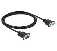 86602 Cable D-Sub 9pin Female, D-Sub 9pin Male PVC L: 2m Black DELOCK