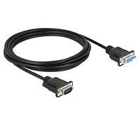 86603 cable D-sub 9pin female, D-sub 9pin male PVC L: 3 meters black DELOCK