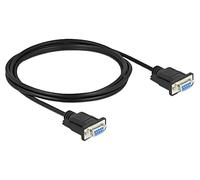 86605 cable D-sub 9pin female, PVC L on both sides: 2m black DELOCK