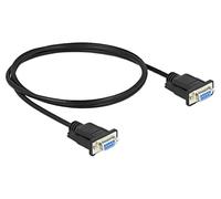 86608 cable D-sub 9pin female, PVC L on both sides: 1m black DELOCK