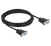 86620 cable D-sub 9pin female, PVC L on both sides: 4m black DELOCK