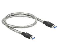 86774 cable USB A male, both sides 0.5m silver 24AWG, 28AWG DELOCK