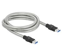 86776 cable USB A male, 2m silver 24AWG, 28AWG 5Gbps DELOCK on both sides