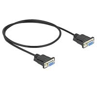 86822 cable D-sub 9pin female, both sides PVC L: 500mm black DELOCK