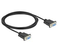 86824 cable D-sub 9pin female, PVC L on both sides: 2m black DELOCK