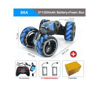 (86A Blue 2B FB) ZWN 1:12 4WD RC Car Radio Gesture Induction Music Light Stunt Remote Control Car off-Road Control Boys