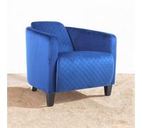 86Cm Blue Colour Velvet Armchair