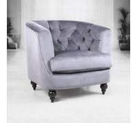 Minster Stylish Living MSL 86cm Lead Colour Velvet Armchair, Grey