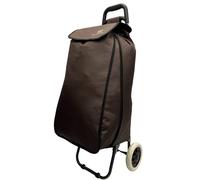 86L Expandable Lightweight Shopping Trolley, Hard Wearing & Foldaway Trendy Folding/Collapsible Push/Pull Carts for Easy Storage with 2 Strong Wheels (86L, Brown)