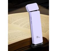 86lux Book Light, Rechargeable Clip-On LED Reading Light for Bed | 3 Color Temperatures with Stepless Dimming, Ultralight Bookmark Design for Kids, Book Lovers, Soft Lavender