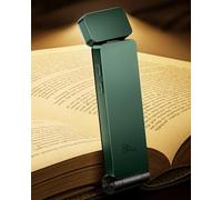 86lux Book Light, Rechargeable Clip-On LED Reading Light for Bed | 3 Color Temperatures with Stepless Dimming, Ultralight Bookmark Design for Kids, Book Lovers, Green