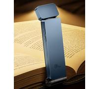 86lux Book Light, Rechargeable Clip-On LED Reading Light for Bed | 3 Color Temperatures with Stepless Dimming, Ultralight Bookmark Design for Kids, Book Lovers, Blue