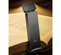 86lux Book Light, Rechargeable Clip-On LED Reading Light for Bed | 3 Color Temperatures with Stepless Dimming, Ultralight Bookmark Design for Kids, Book Lovers, Grey