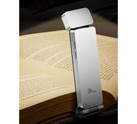 86lux Reading Light, Rechargable Book Light for Reading in Bed, Stepless Dimming & 3 Color Temperature Ultralight Clip-on LED Bookmark Lamp, Silver