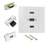 86mm Multimedia VGA HDTV USB Wall Plate Composite Sound Video Wall Panel Direct Plugs Not Need Welding Easy Installation Home Theater