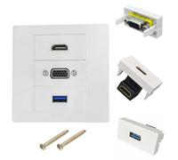 86mm Multimedia VGA HDTV USB Wall Plate Composite Sound Video Wall Panel Direct Plugs Not Need Welding Easy Installation Wall Mount Panel