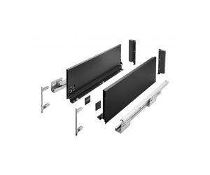 (86mm - Short, 35cm) UltraSlim AXIS PRO Soft Close Black Kitchen Drawer Box Sides Drawer Runners