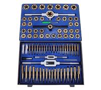 86PCS Tap and Die Set Drill Tap Set SAE Metric Hand Threading Wrench Tools Tungsten Steel Durable Adjustable Storage Case