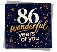86th Birthday Card, Elegant Stars Starry Design