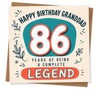 86th Birthday Card for Grandad - Complete Legend Slogan