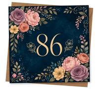 86th Birthday Card for Her, Elegant Floral Design