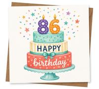 86th Birthday Card for Her, Funny Confetti Cake Design