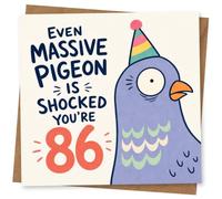 86th Birthday Card for Him or Her, Funny Party Design
