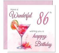 86th Birthday Card for Women - Ladies Elegant Birthday Cards for 86 year old woman Eighty Six, Eighty Sixth Mum Sister Grandma Aunt Niece Nanny for her Mother Wife Girlfriend