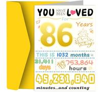 86th Birthday Card, Funny Birthday Decorations for Women Men, Best 86 Year Old Birthday Gifts for Grandpa Grandma, Unique Creative Gift for Mother Dad