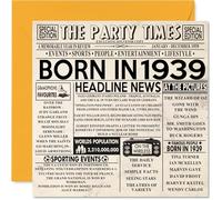 86th Birthday Cards for Men Women - Born In 1939 Newspaper - Happy 86 Birthday Card for Grandad Grandma Nan Vintage Retro Back In 1939, 145mm Bday Greeting Cards