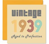 86th Birthday Cards for Men Women - Vintage 1939 Aged To Perfection - 86 Birthday Card Funny for Her Him, 145mm Greeting Cards Great Grandad Grandma Granny Nanny Nan