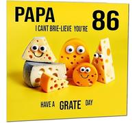 86th Papa funny Birthday Card for Papa - Cheese Pun Funny Papa's Birthday Card for 86 Year old Eighty Six, Eighty Sixth