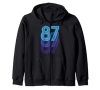 87 Lucky Number 87th Year Birthday Age Sports Team Zip Hoodie