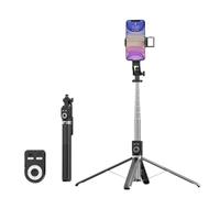 87" Phone Tripod & Selfie Stick,Extendable Cell Phone Tripod Stand with Wireless Remote,Phone Holder and Single LED Light,Portable Phone Tripod for iPhone 15 Pro Max/15/14 Pro/14/13 Android Phone